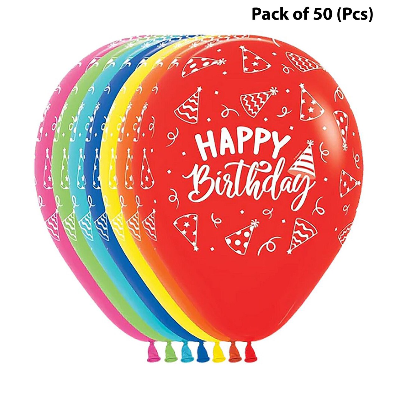 Assorted Birthday Hat Balloons - Each measuring 11 inches in diameter | Raheev®